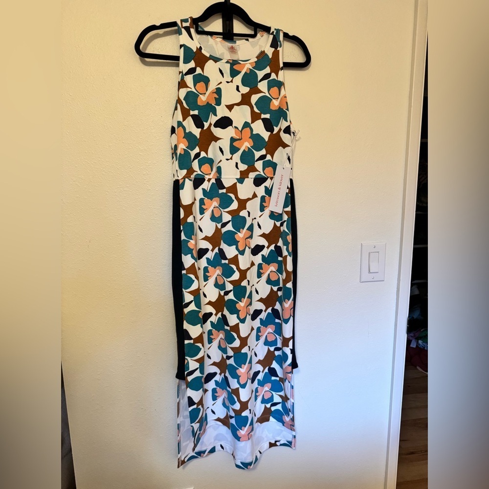 NEW Krimson Klover Bainbridge Dress Racerback Modal White Floral Midi Small NWT